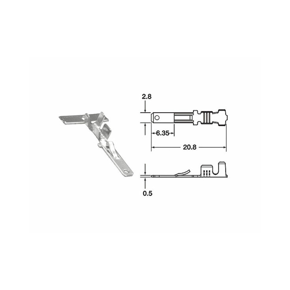 Cosse mâle série 110 ML BIHR Ø0,85mm²/1,25mm² - 50pcs