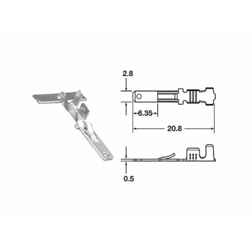 Cosse mâle série 110 ML BIHR Ø0,85mm²/1,25mm² - 50pcs