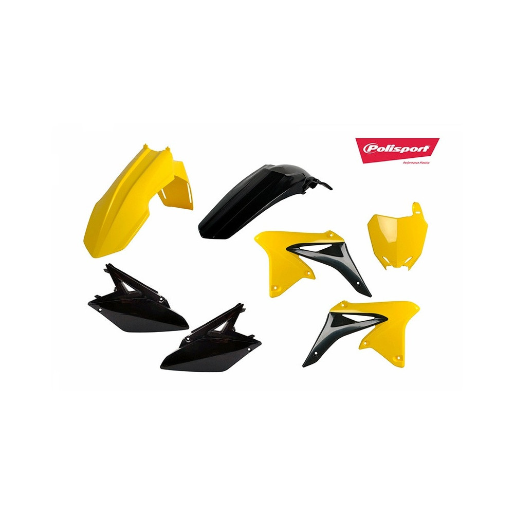 Kit plastiques POLISPORT jaune/noir Suzuki RM-Z250