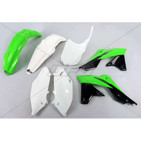 Kit plastique UFO couleur origine (14-15) vert/blanc/noir Kawasaki KX 250 F 2013-16