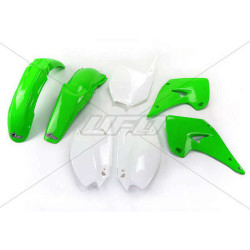 Kit plastique UFO couleur origine vert/blanc Kawasaki KX 125/250 03-08