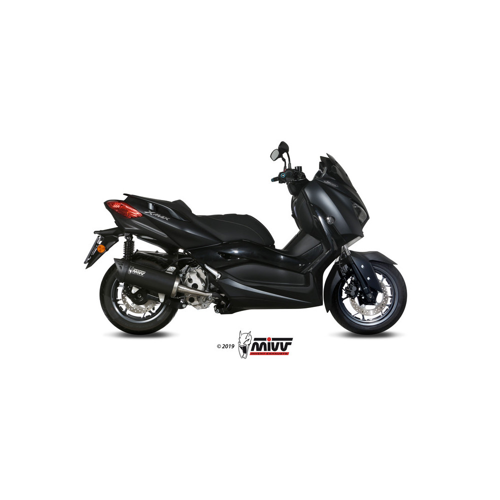 Silencieux MIVV Mover inox noir/casquette ABS noir Yamaha T-Max 300