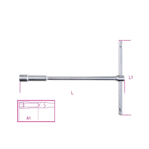 Clé à béquille simple avec douille profonde 6 pans BETA - 13mm