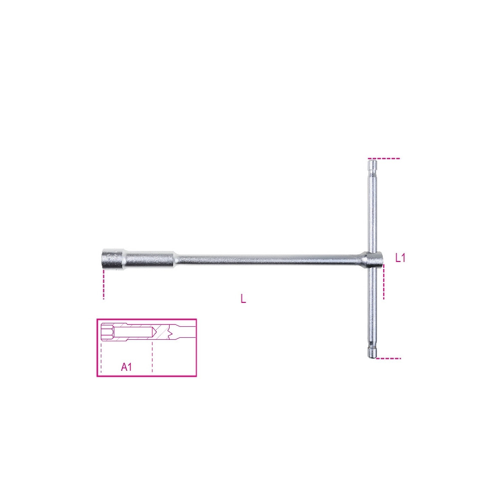 Clé à béquille simple avec douille profonde 6 pans BETA - 12mm