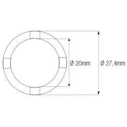 Douille à créneaux JMP pour bras oscillant/chassis Øint.20mm/Øext.27,4mm 4 crans BMW