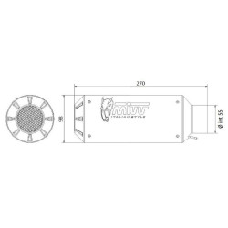 Silencieux MIVV universel MK3 carbone - Côté droit