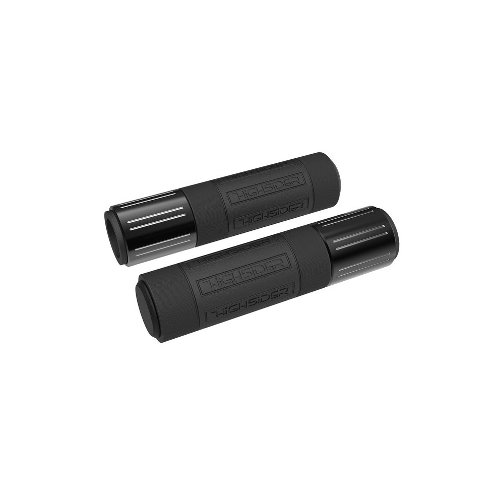 Revêtements HIGHSIDER Conero caoutchouc, 7/8" (22,2 mm), 132 mm, noir brillant avec biseaux polis