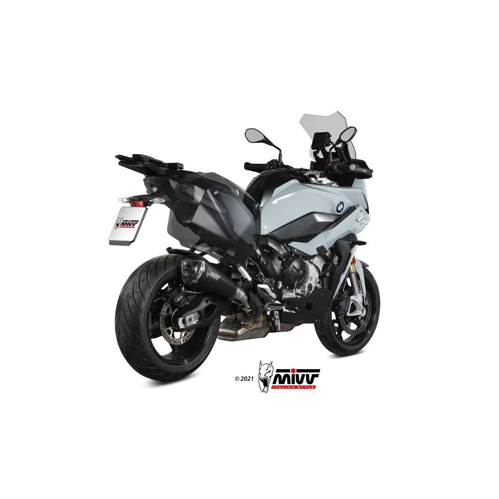 Silencieux MIVV Delta Race - Inox noir embout carbone BMW S1000XR 2020-23