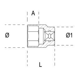 Douille 6 pans 3/4" BETA - 36mm