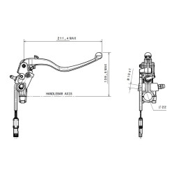 Maître-cylindre de frein BREMBO Ø16x21mm titane