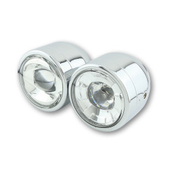 Phare LED SHIN YO Twin chromé montage latéral - Ø90mm