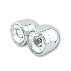 Phare LED SHIN YO Twin chromé montage latéral - Ø90mm