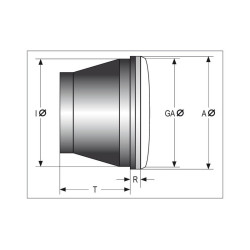 Insert de feu de croisement SHIN YO LED 4" noir - Ø100mm