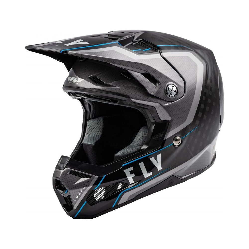 Casque FLY RACING Formula Carbon Axon Noir/Gris/Bleu L 1 - AVSmoto Racing Parts 