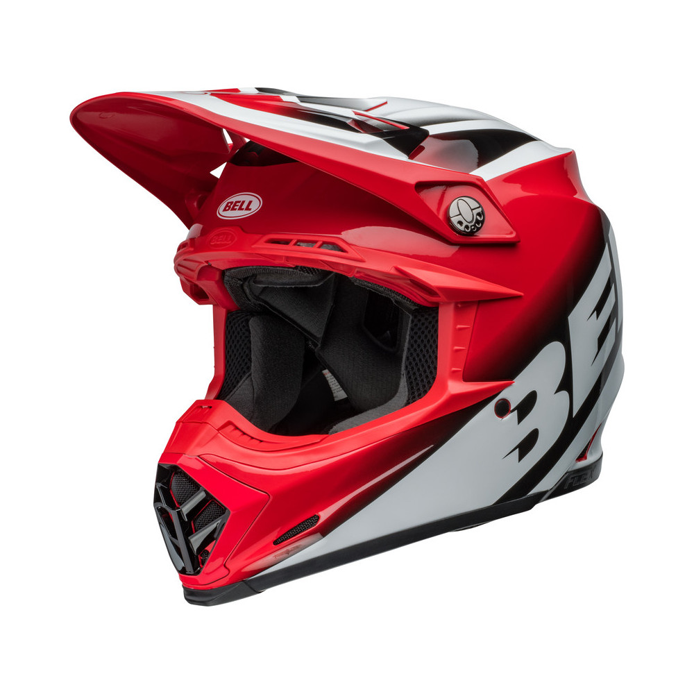 Casque BELL Moto-9S Flex - Rail Gloss Red/White