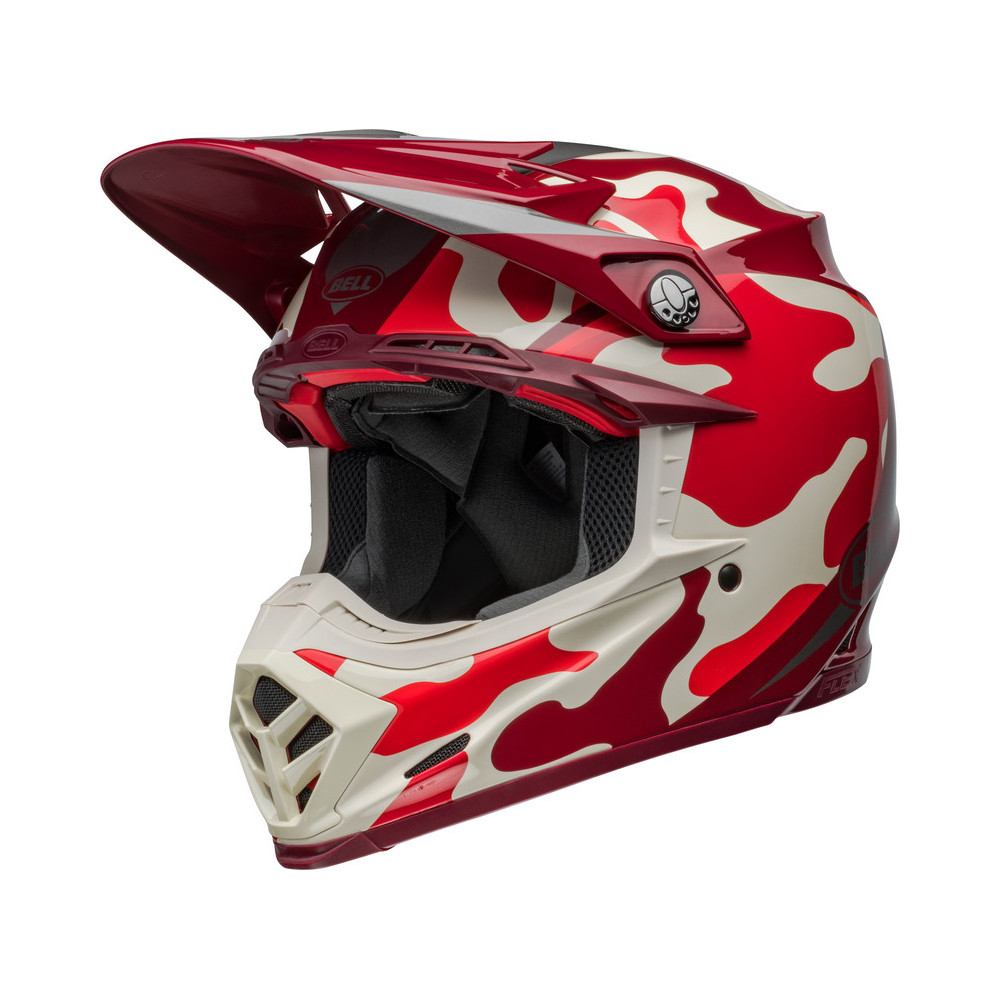 Casque BELL Moto-9S Flex - Ferrandis Méchant Gloss Red/Silver