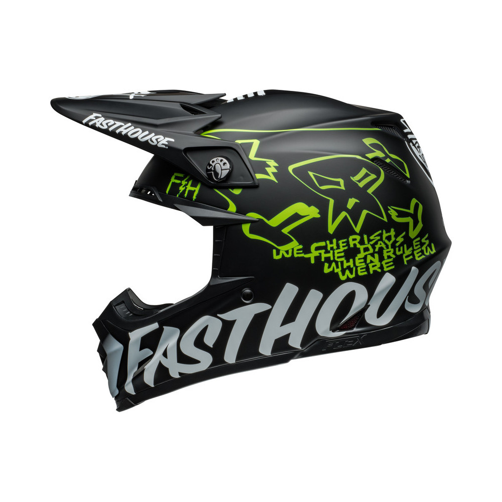 Casque BELL Moto-9S Flex - Fasthouse MC Core Matte Black/Yellow