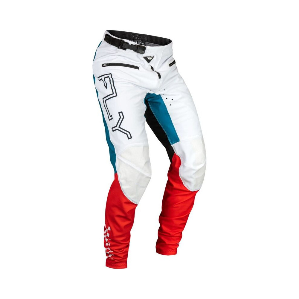 Pantalon vélo FLY RACING Rayce - rouge/blanc/bleu 1 - AVSmoto Racing Parts 