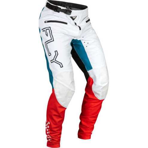 Pantalon vélo FLY RACING Rayce - rouge/blanc/bleu 1 - AVSmoto Racing Parts 