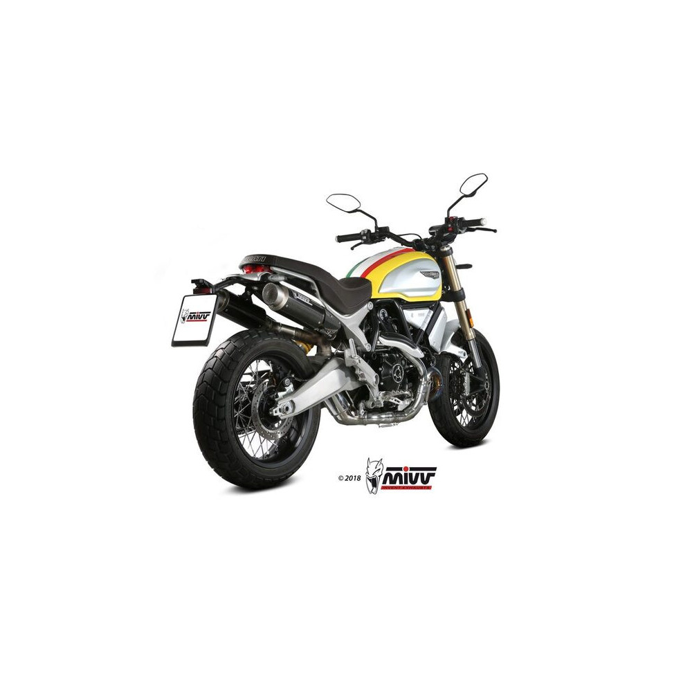 Silencieux MIVV GP Pro - carbone embout inox Ducati Scrambler 1100 18-20