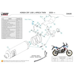 Silencieux MIVV Dakar inoix - Honda CRF 1100 L AFRICA TWIN