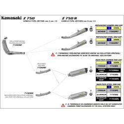 Raccord collecteur Arrow X-Kone Kawasaki Z 750 07-14