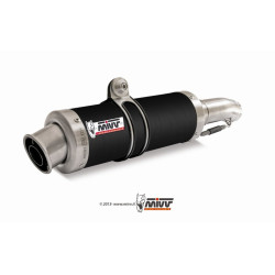 Silencieux double MIVV GP inox brossé noir Aprilia RSV1000 04-08 / Tuono Fighter1000 06-10