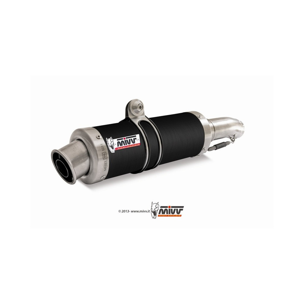 Silencieux double MIVV GP inox brossé noir Aprilia RSV1000 04-08 / Tuono Fighter1000 06-10