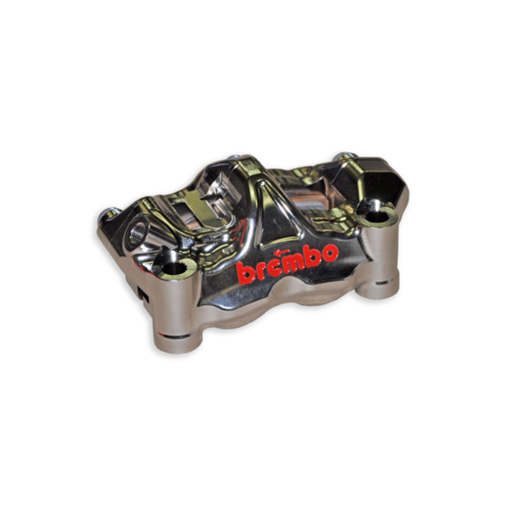 Paire étriers BREMBO UPGRADE GP4RX (usinés CNC nickelé) - 100mm (avec plaquettes)