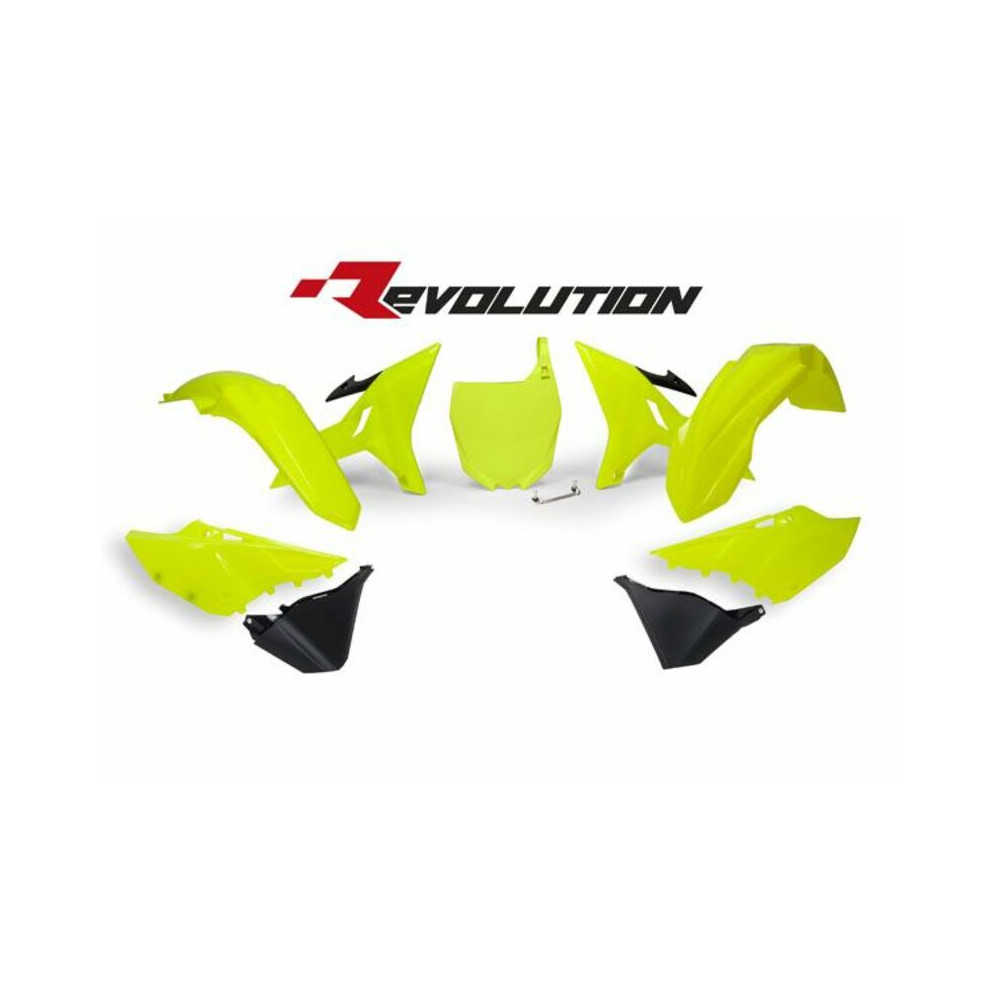 Kit plastiques RACETECH Revolution sans réservoir jaune/noir Yamaha