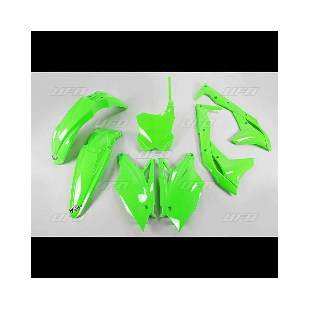 Kit plastique UFO vert fluo Kawasaki KX250F 2018-20