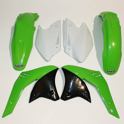 Kit plastique UFO couleur origine vert/blanc Kawasaki KX250F 06-08