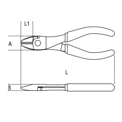 Pince coupante diagonale à faible effort de coupe BETA taille 200 branches gainées confort bi-matières