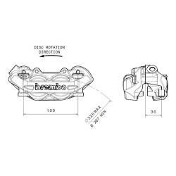 Etrier de frein avant gauche BREMBO P4 titane Ø32mm