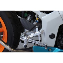 Kit platine repose pied Course CNC argent, Honda NSR150