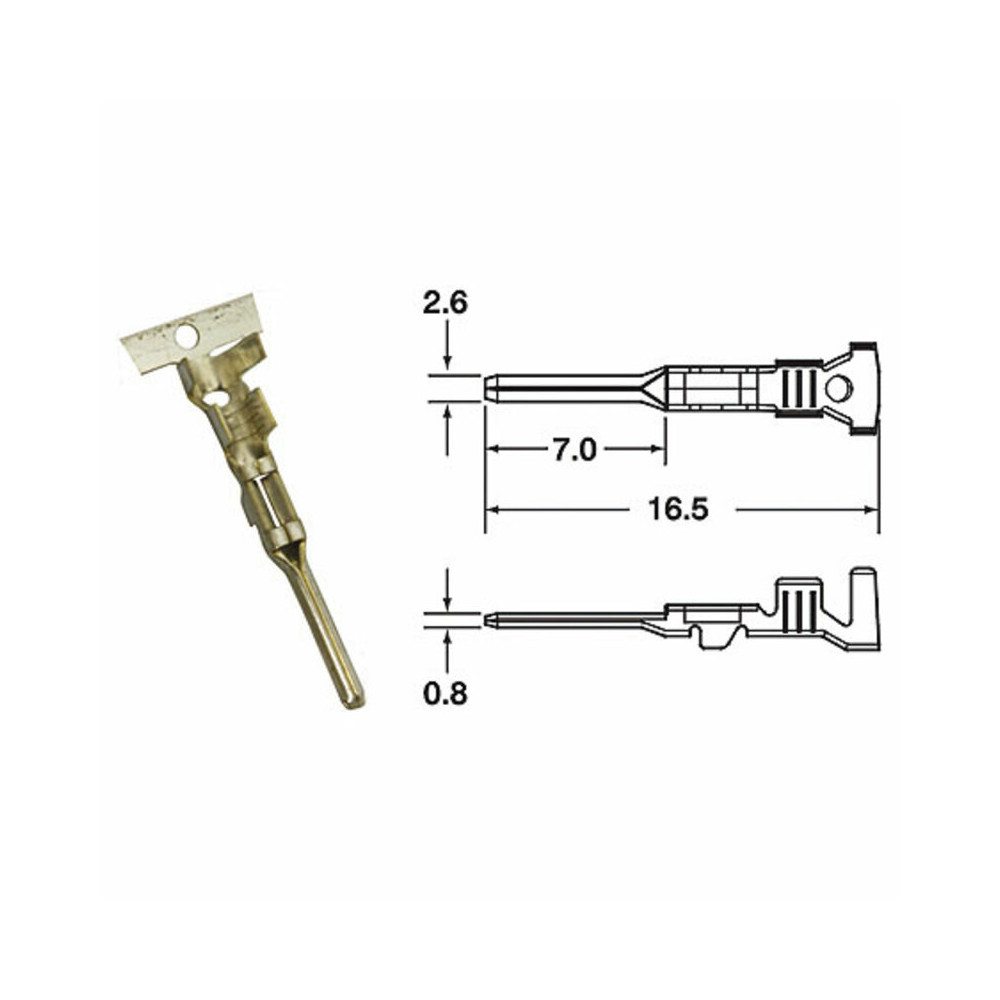 Cosse mâle générique BIHR Ø0,85mm²/1,25mm²