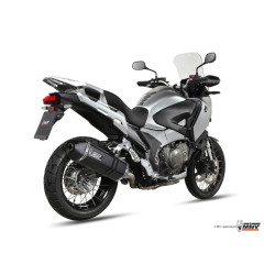 Silencieux MIVV Speed Edge - Inox noir embout carbone Honda Crosstourer 12-20