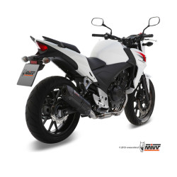 Silencieux MIVV Suono - Inox noir embout carbone Honda CB500F/X - CBR500R 13-15