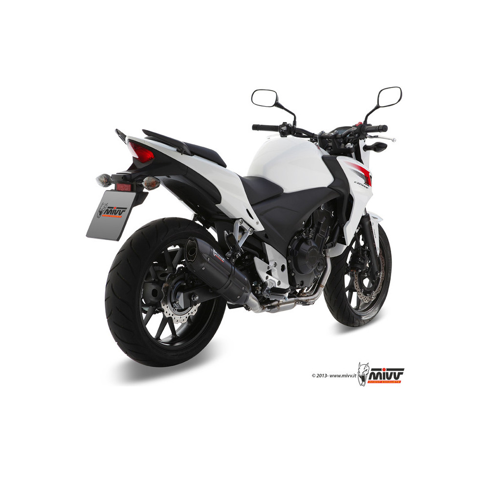 Silencieux MIVV Suono - Inox noir embout carbone Honda CB500F/X - CBR500R 13-15