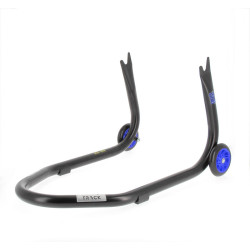 Béquille arrière BIHR Home Track fixe supports en "V" noir mat roues bleu