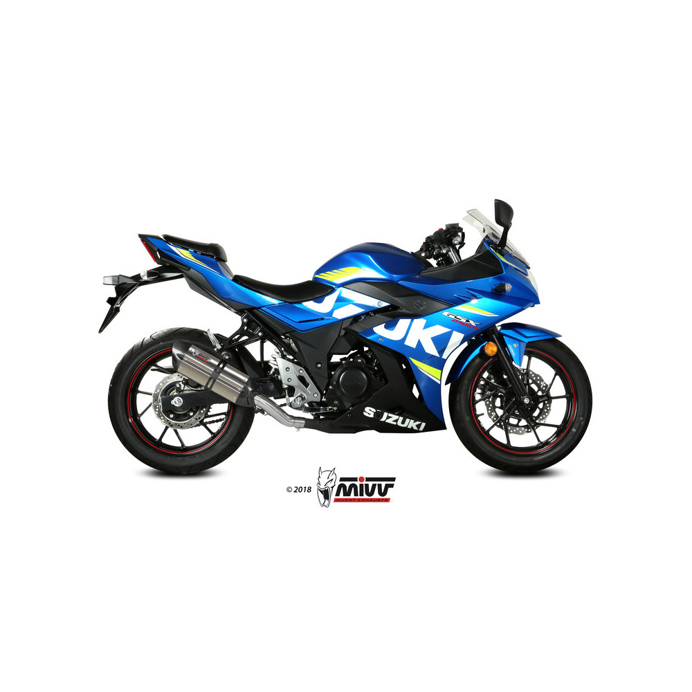 Silencieux MIVV Suono Black inox/casquette carbone Suzuki GSX-R250