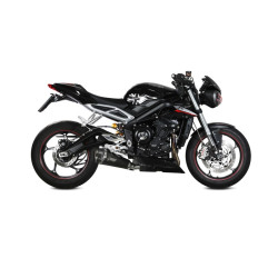 Silencieux MIVV Delta Race inox noir/carbone - Triumph Street Triple R/S/RS