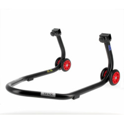 Béquille arrière BIHR Home Track supports en "L" noir mat roues rouge