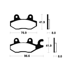 Plaquettes de frein TECNIUM Scooter organique - ME138