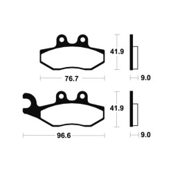 Plaquettes de frein TECNIUM Scooter organique - ME286