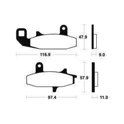 Plaquettes de frein TECNIUM Performance métal fritté - MF126