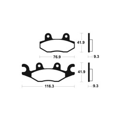 Plaquettes de frein TECNIUM MX/Quad métal fritté - MO378