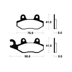 Plaquettes de frein TECNIUM Racing MX/Quad métal fritté - MOR111