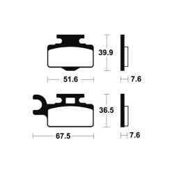 Plaquettes de frein TECNIUM Racing MX/Quad métal fritté - MOR252