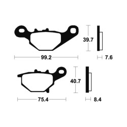 Plaquettes de frein TECNIUM Racing MX/Quad métal fritté - MOR320